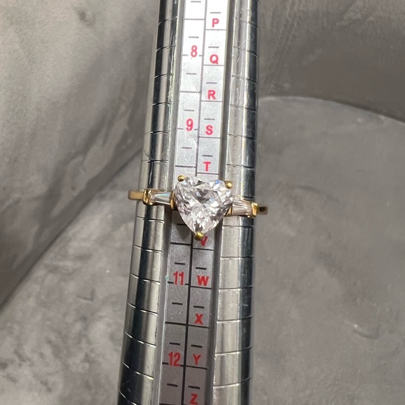 Heart Shaped CZ Gold Tone Ring, Size 10 - Picture 1 of 8